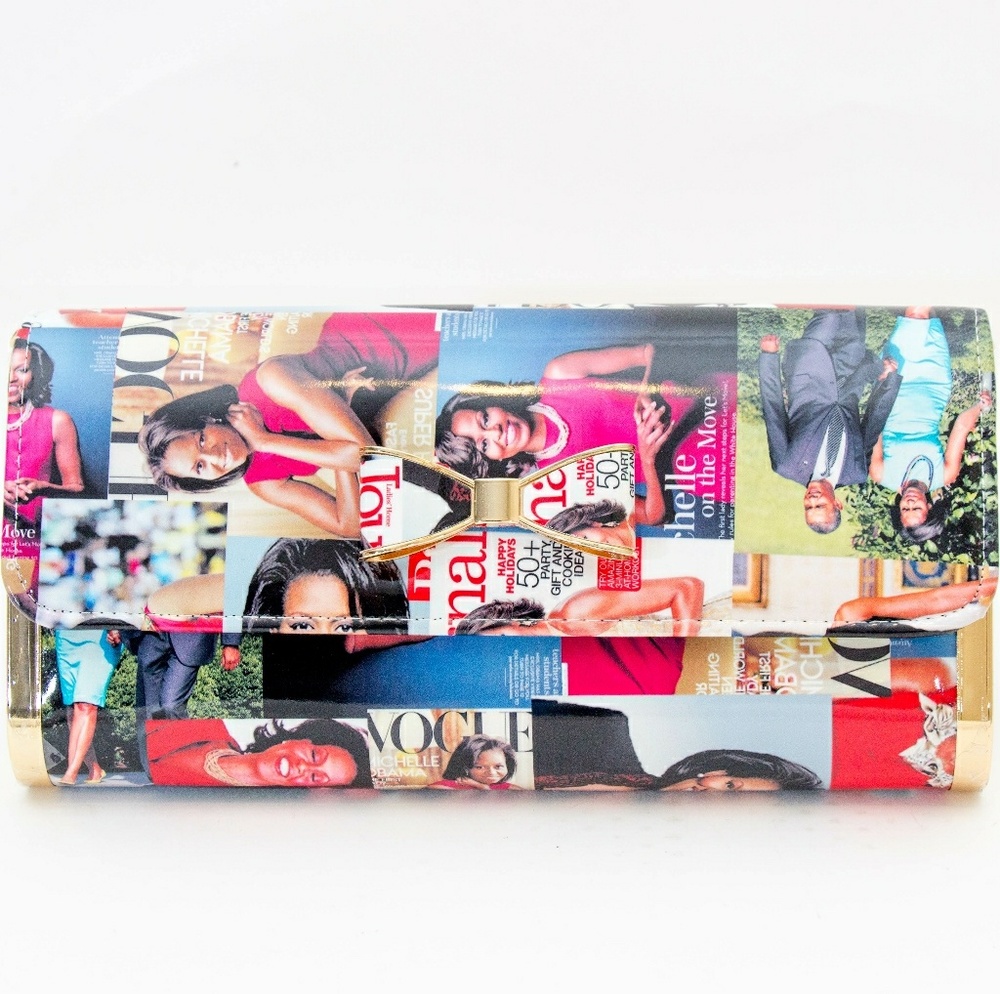 Michelle Obama Magazine  clutch with bow